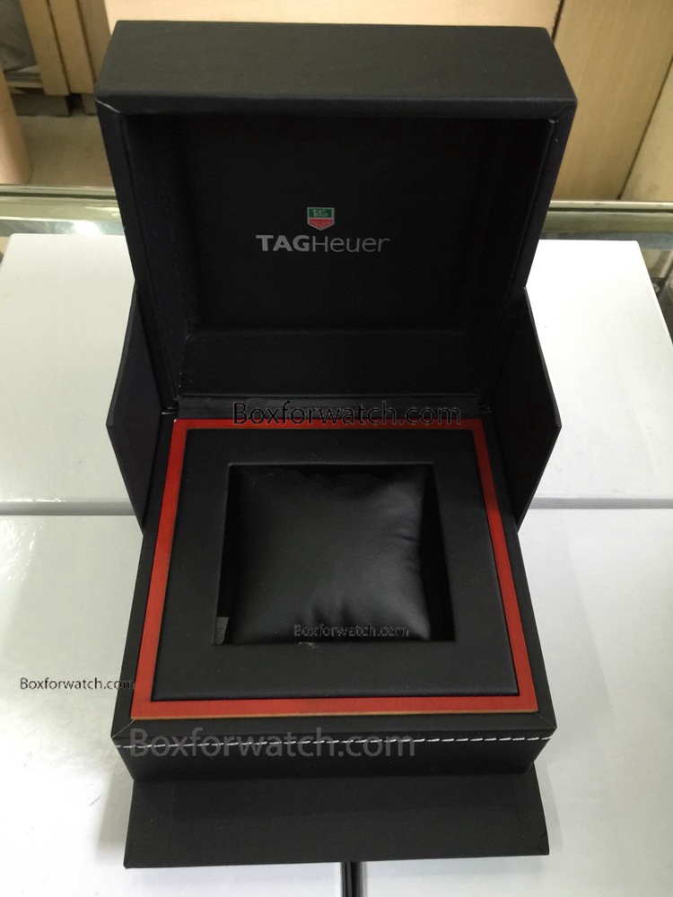 Fake Tag Heuer Black Leather Watch Box / Red Inner / Copy Boxes